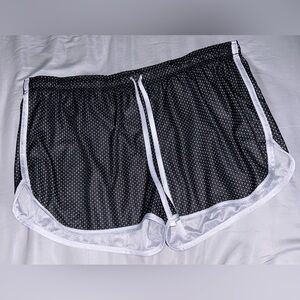 Bobbie brooks 3X jersey style athletic running shorts black white‎ soft